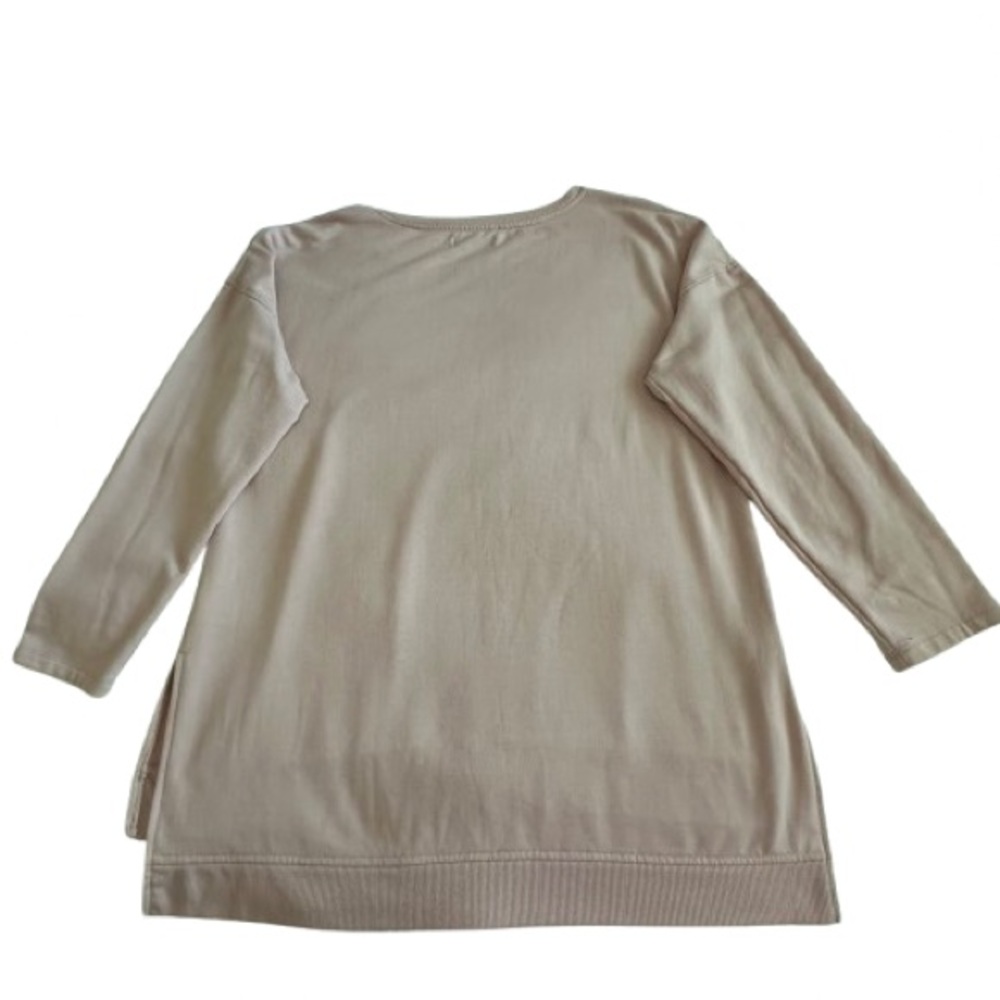 Rae Dunn Women's L Blush Pink Longs Sleeves Scoop Neck "Weekend" Sweatshirt Top - Picture 7 of 16